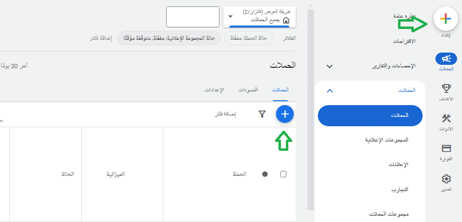 انشاء حملة أداء افضل